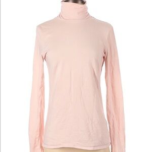 J Jill | Ruched Turtleneck Womens Size S Pink Long Sleeves Stretch Cotton Blend